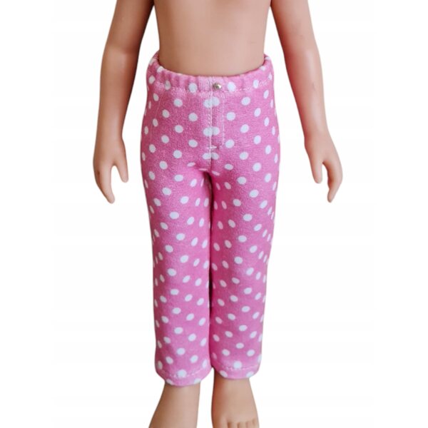 Pantaloni rosa a pois per bambola Paola Reina 32 cm con elastico in vita