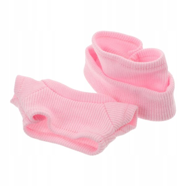 Set abbigliamento rosa in maglia per mini bambola 10 cm con berretto beanie