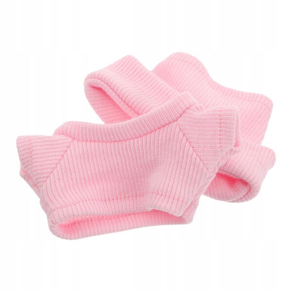 Set abbigliamento rosa in maglia per mini bambola 10 cm con berretto beanie