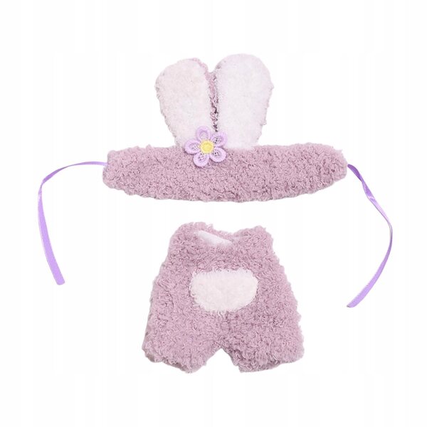 Ubranka pluszowe per bambole 17 cm con accessori fucsia coniglio