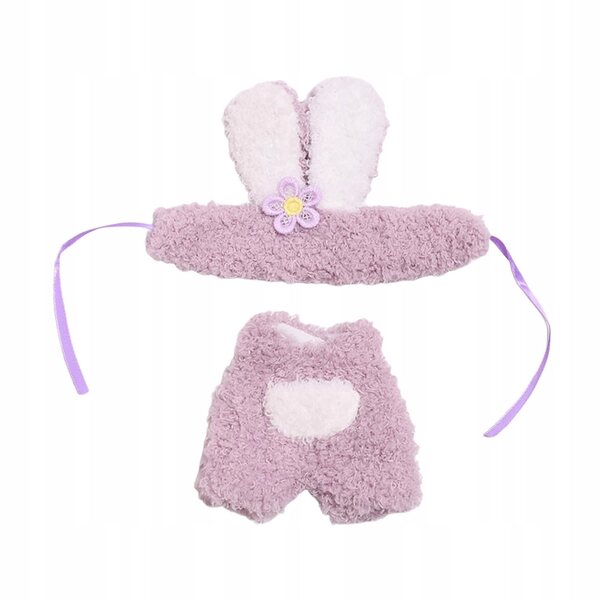 Ubranka pluszowe per bambole 17 cm con accessori fucsia coniglio
