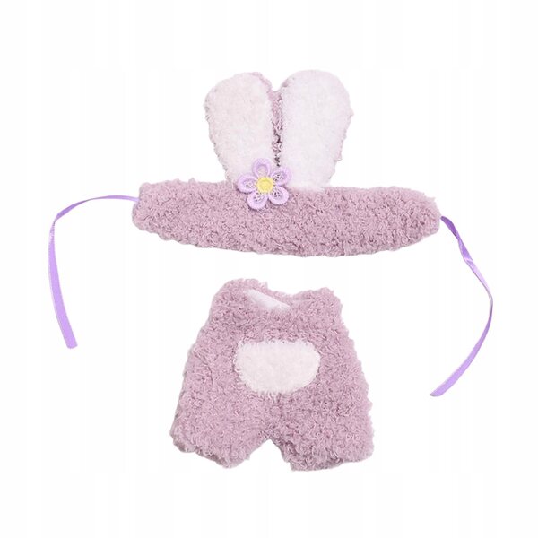 Ubranka pluszowe per bambole 17 cm con accessori fucsia coniglio