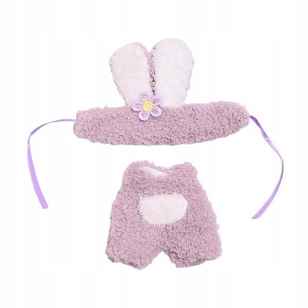 Ubranka pluszowe per bambole 17 cm con accessori fucsia coniglio