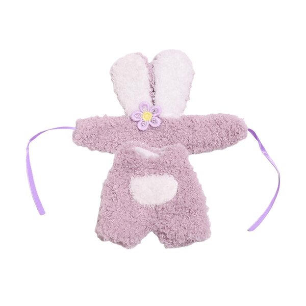 Ubranka pluszowe per bambole 17 cm con accessori fucsia coniglio