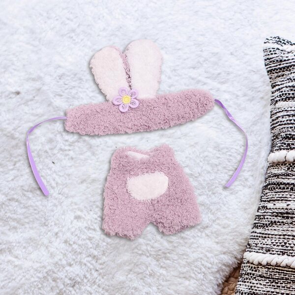 Ubranka pluszowe per bambole 17 cm con accessori fucsia coniglio