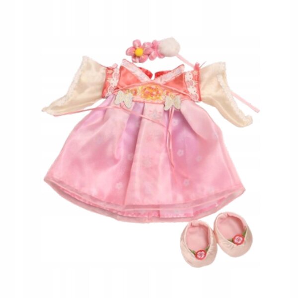 30 cm große Plüschpuppe mit abnehmbarem Kleid und rosa Anhänger