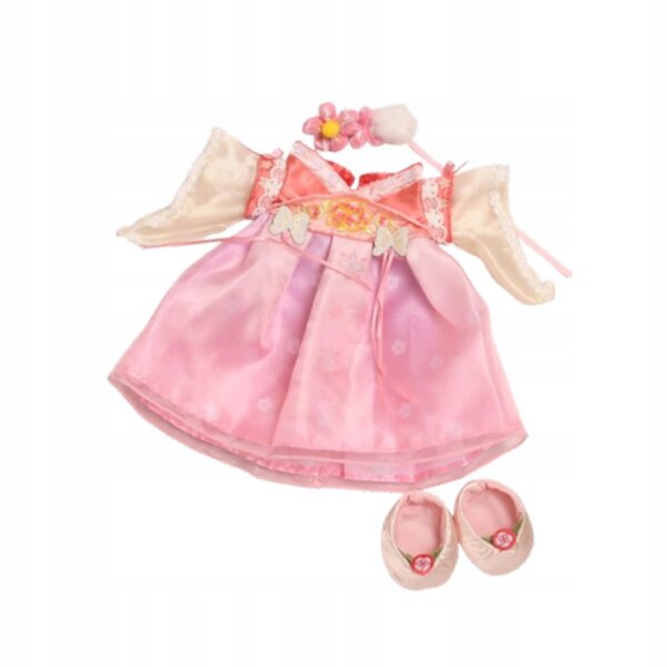 30 cm große Plüschpuppe mit abnehmbarem Kleid und rosa Anhänger