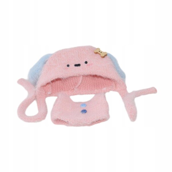 Bekleidungsset mit Hose und Hut für 17 cm große rosa Puppen
