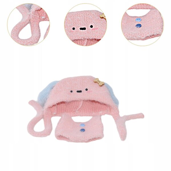 Bekleidungsset mit Hose und Hut für 17 cm große rosa Puppen