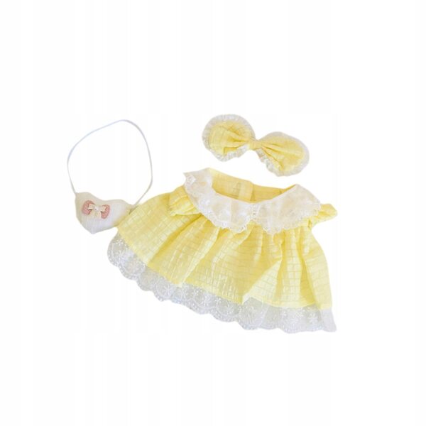 Prinzessinnenkleid für Puppen, 38 cm, gelbes Kleid aus weichem Stoff