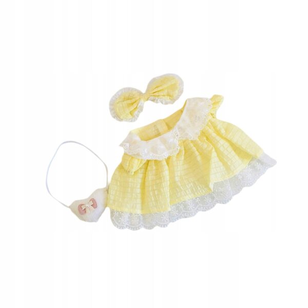 Prinzessinnenkleid für Puppen, 38 cm, gelbes Kleid aus weichem Stoff