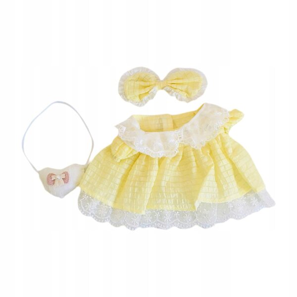 Prinzessinnenkleid für Puppen, 38 cm, gelbes Kleid aus weichem Stoff