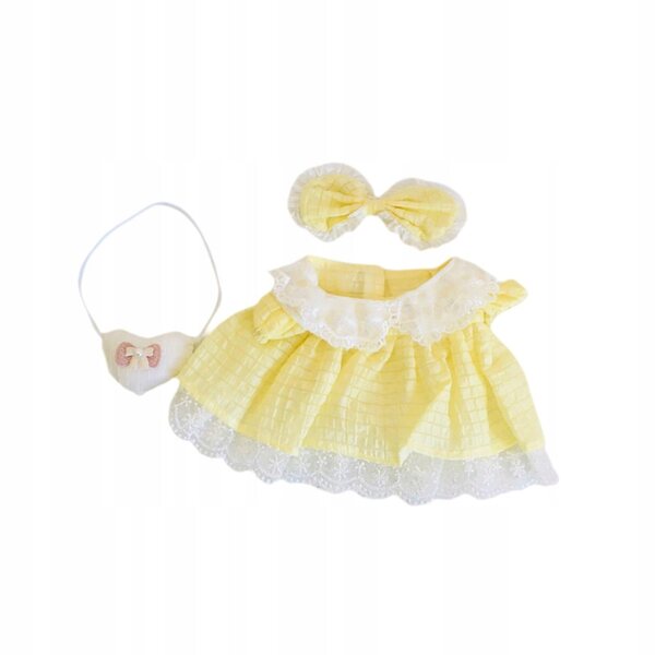 Prinzessinnenkleid für Puppen, 38 cm, gelbes Kleid aus weichem Stoff