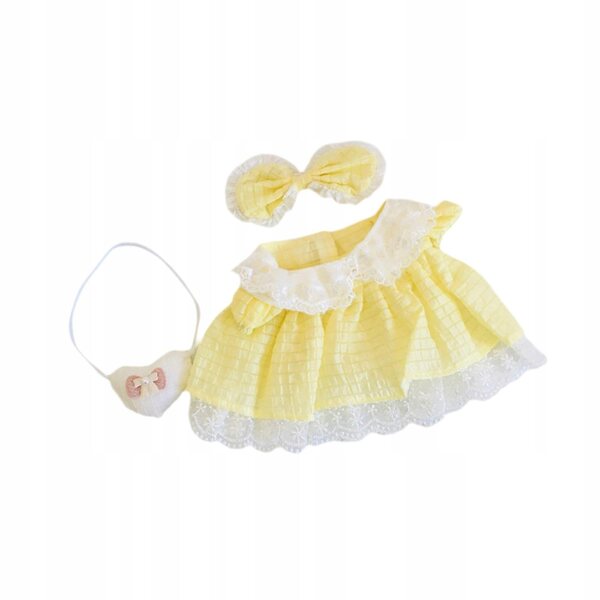 Prinzessinnenkleid für Puppen, 38 cm, gelbes Kleid aus weichem Stoff