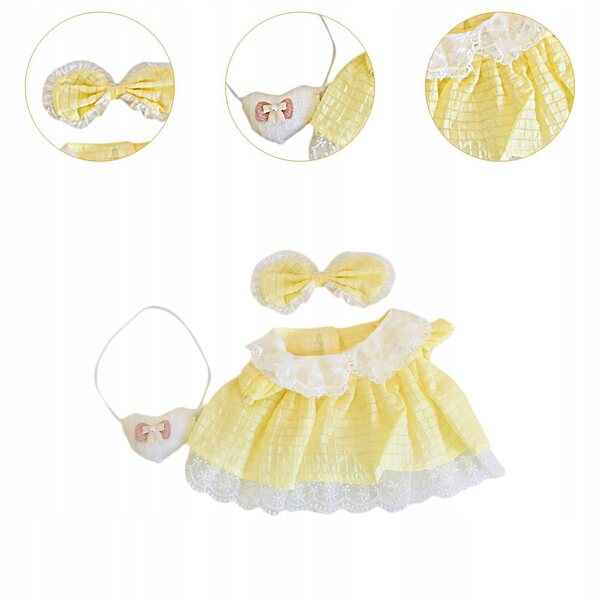 Prinzessinnenkleid für Puppen, 38 cm, gelbes Kleid aus weichem Stoff