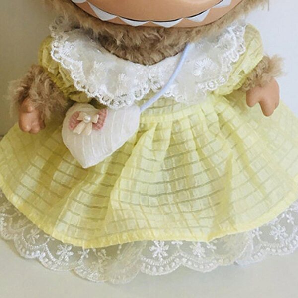 Prinzessinnenkleid für Puppen, 38 cm, gelbes Kleid aus weichem Stoff