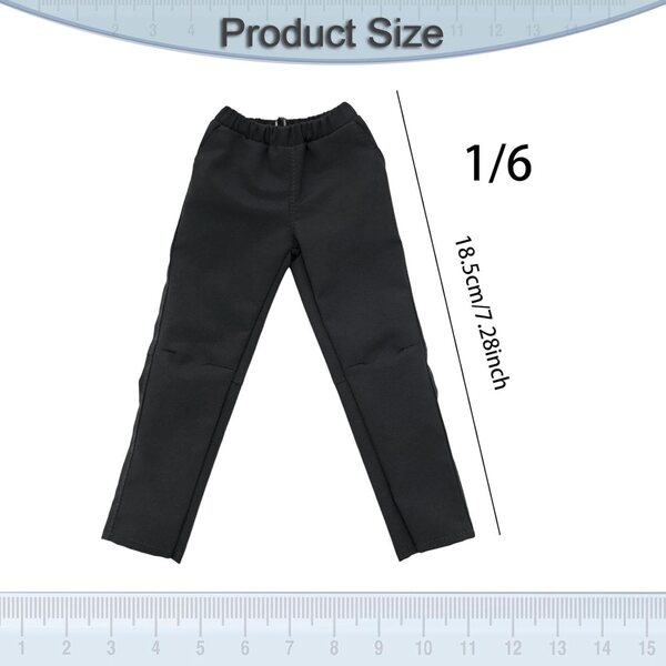 Colcolo Pantaloni Eleganti Nero per Action Figure 1/6 - Mini Abiti Casual da 18,5 cm