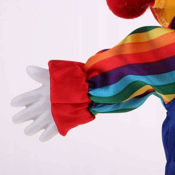 Clown-Puppe aus Porzellan, 38 cm, Vintage-Dekoration mit goldenem Brokat-Kostüm