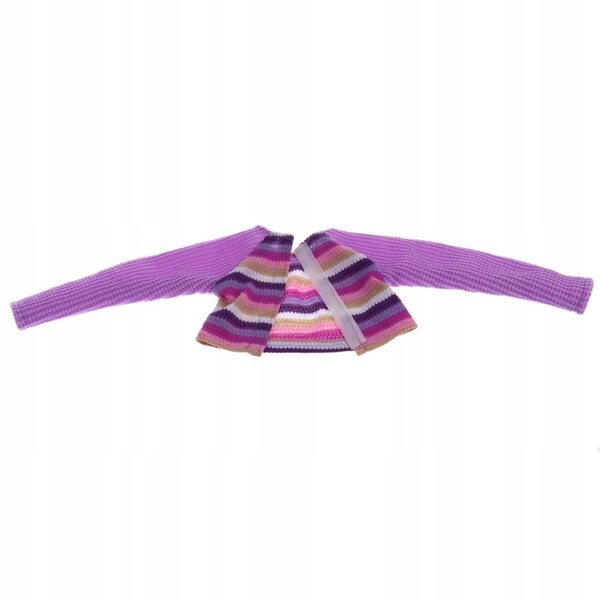 Kleidungsset für 60-cm-Puppen mit gestreiftem Pullover, Rock und Mütze