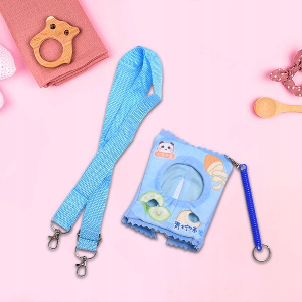 Heawear-Geldbörse mit blauem, weichem Anhänger für 17-cm-Puppen – Dekoration und Lernspiel