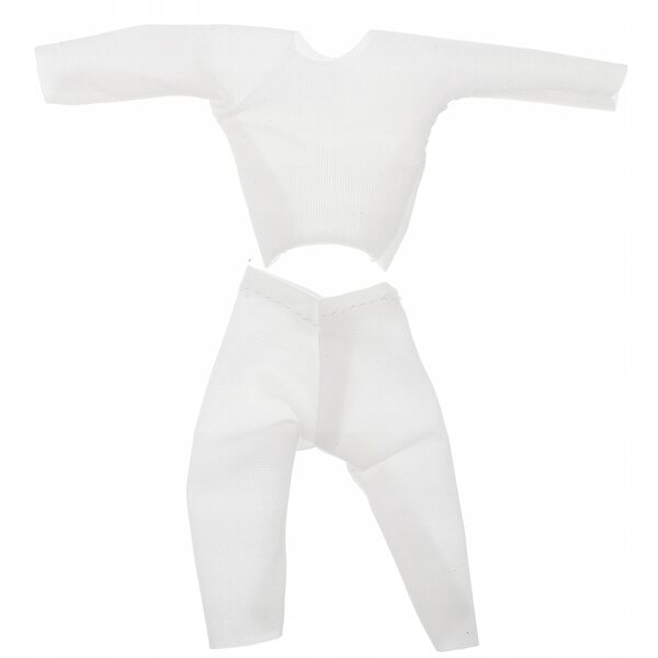 T-shirt bianca antimacchia per bambole OB11, elastica con collo basso