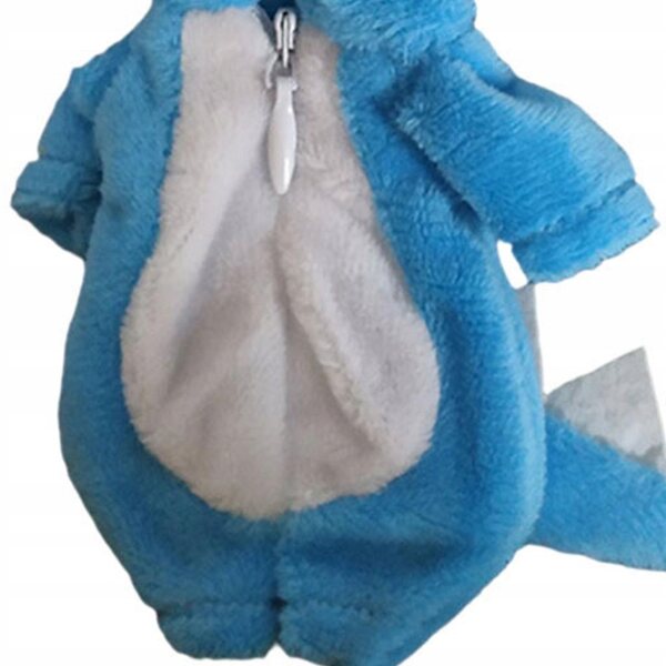 Plüsch-Dinosaurier-Anzug 16 cm – Kleidung für eine 1/12-Puppe, blau