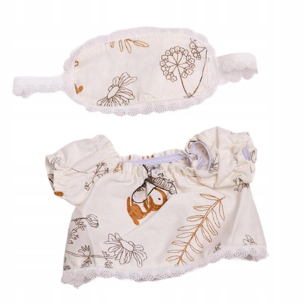 Weiches weißes Kleid für 20-cm-Puppe mit abnehmbaren Accessoires