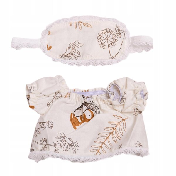 Zachte witte jurk voor pop van 20 cm met afneembare accessoires