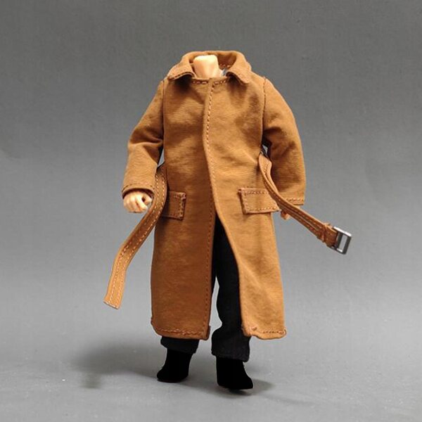 1/18 Męska Figura Długa Wiatrówka Stylowy Wystrój Lalki Akcesoria karmel