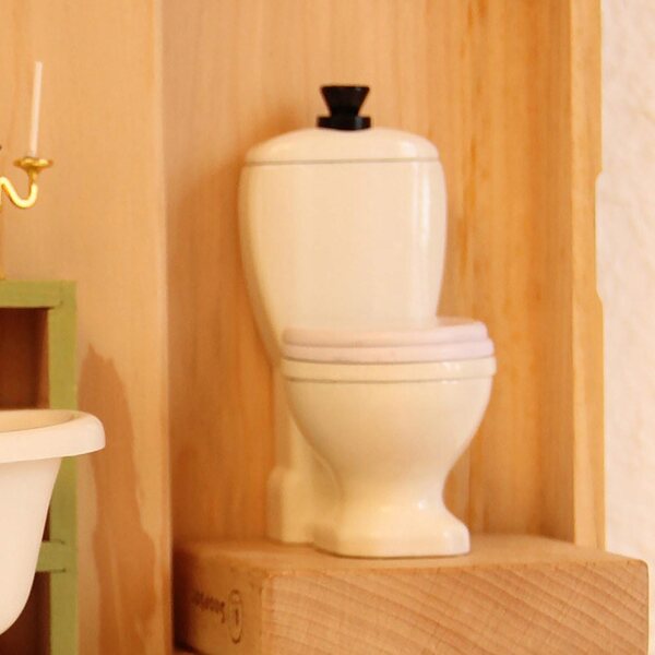 Miniatura Toilette in Metallo Realistica per Domestici Bambole Scala 1:12