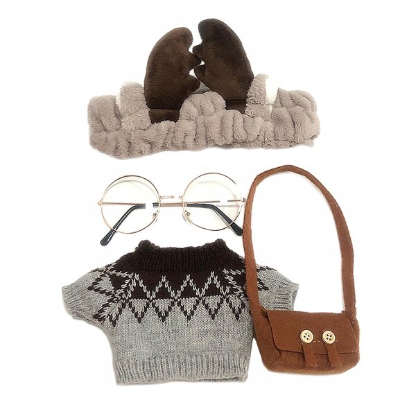 Set di abiti e accessori per bambole di peluche 25-30 cm, colore grigio A