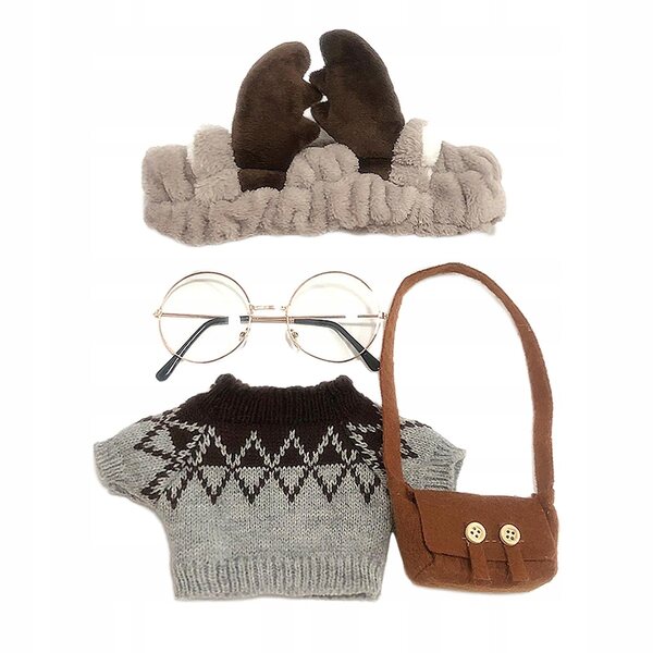 Set di abiti e accessori per bambole di peluche 25-30 cm, colore grigio A