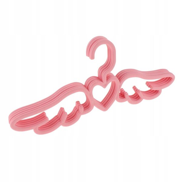 Set 5 Appendiabiti in Plastica Rosa 41x16 cm per Abiti, Giacche e Accessori