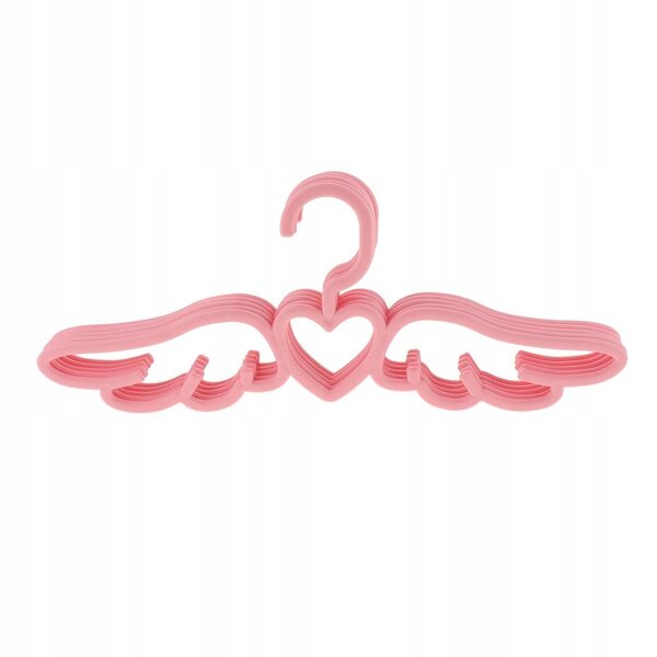 Set 5 Appendiabiti in Plastica Rosa 41x16 cm per Abiti, Giacche e Accessori