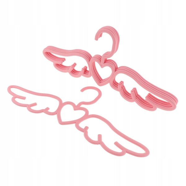 Set 5 Appendiabiti in Plastica Rosa 41x16 cm per Abiti, Giacche e Accessori