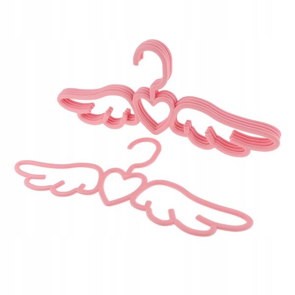 Set 5 Appendiabiti in Plastica Rosa 41x16 cm per Abiti, Giacche e Accessori