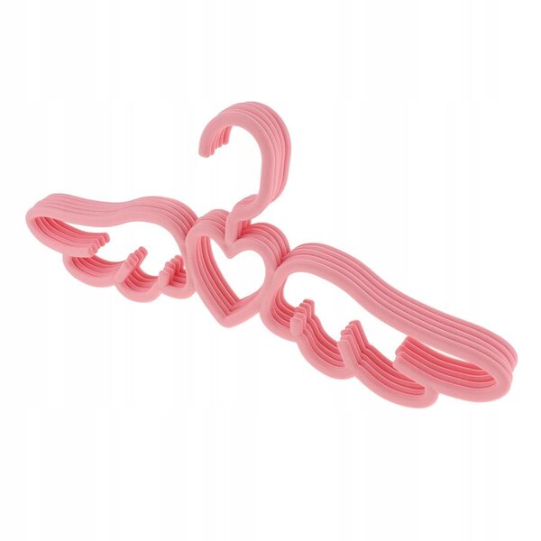 Set 5 Appendiabiti in Plastica Rosa 41x16 cm per Abiti, Giacche e Accessori