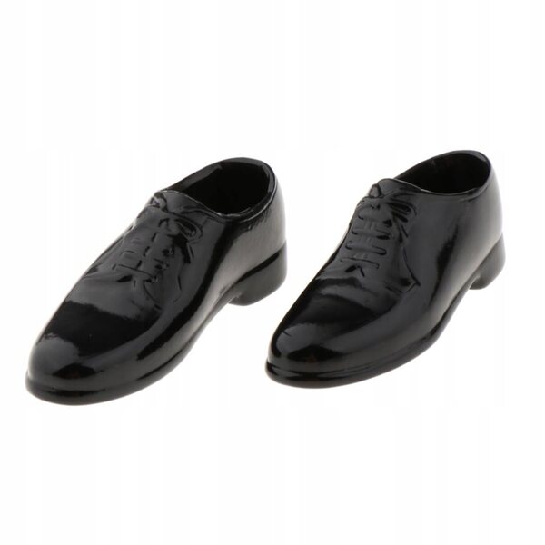 Scarpe in pelle PU scala 1/6 per figura maschile 12 pollici, testa rotonda