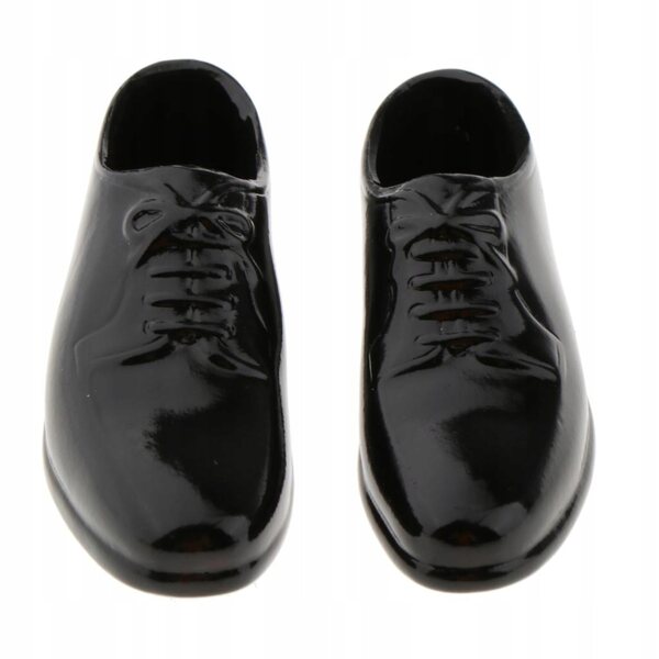 Scarpe in pelle PU scala 1/6 per figura maschile 12 pollici, testa rotonda
