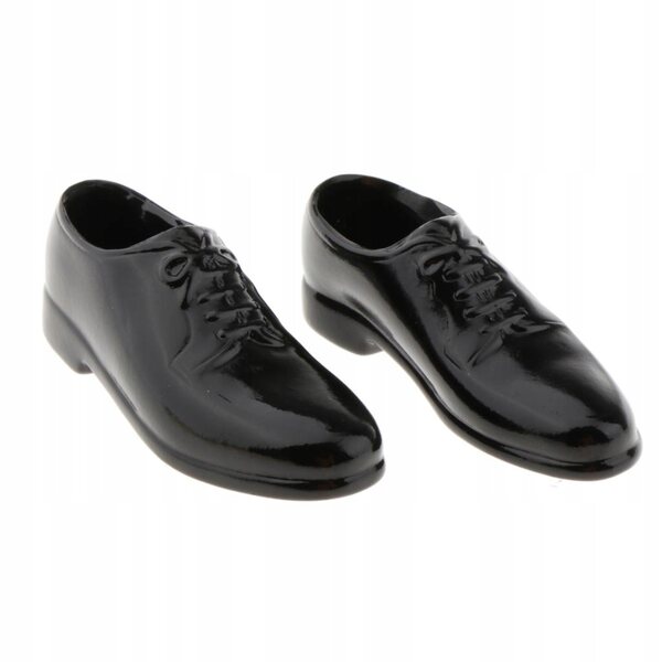 Scarpe in pelle PU scala 1/6 per figura maschile 12 pollici, testa rotonda