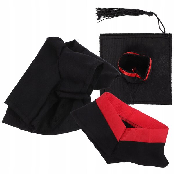 Abschlusskleid für Puppen mit Kleid und Hut, komplettes schwarzes Set