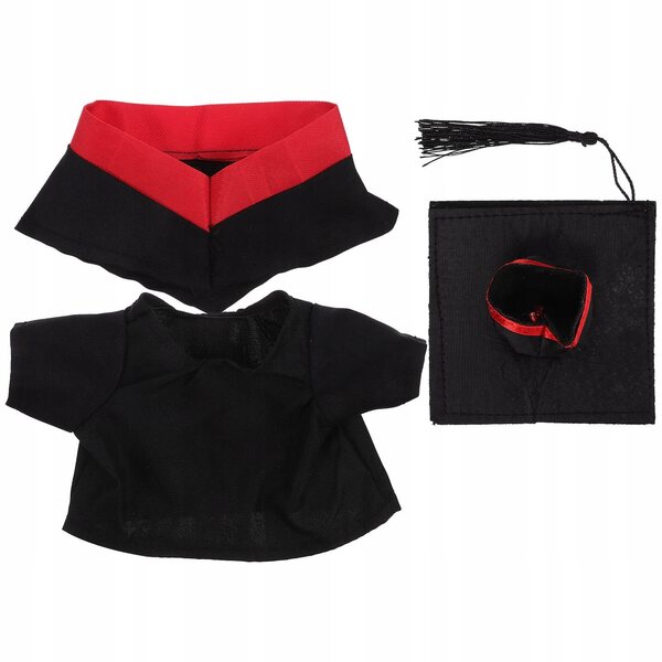 Abschlusskleid für Puppen mit Kleid und Hut, komplettes schwarzes Set