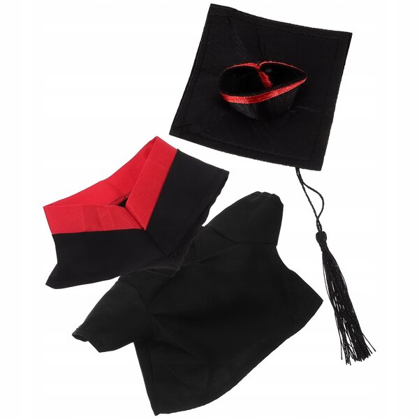 Abschlusskleid für Puppen mit Kleid und Hut, komplettes schwarzes Set