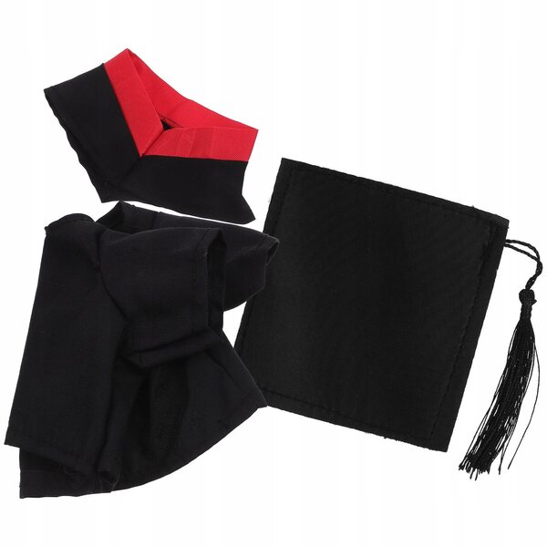 Abschlusskleid für Puppen mit Kleid und Hut, komplettes schwarzes Set