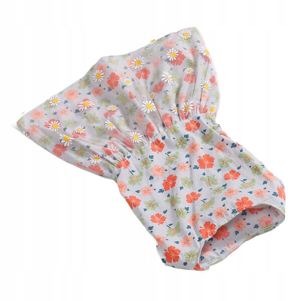 Zachte en comfortabele hondenjurk met bloemmotief en mesh-decoratie