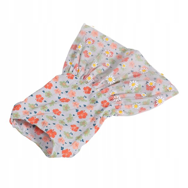 Zachte en comfortabele hondenjurk met bloemmotief en mesh-decoratie