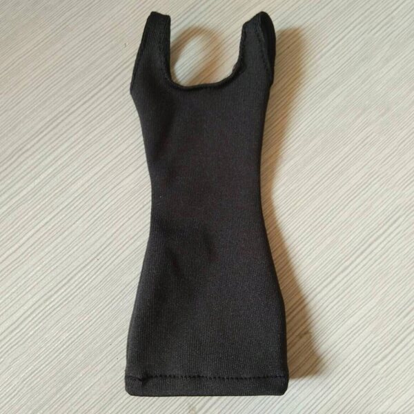 Kleid mit 1/6 Weste für eine 12-Zoll-Figur, schwarze Baumwolle