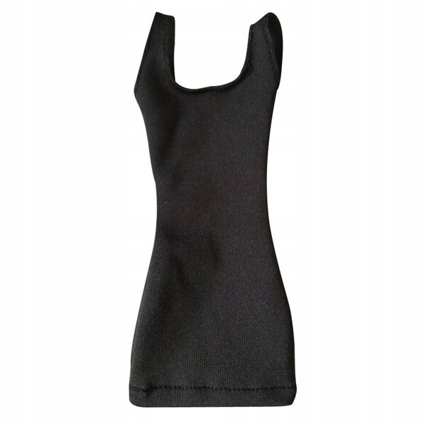 Kleid mit 1/6 Weste für eine 12-Zoll-Figur, schwarze Baumwolle