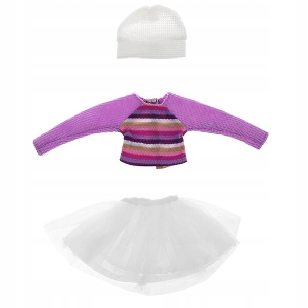 Kleidungsset für 1/3 BJD-Puppen: Pullover, Minirock und Mütze