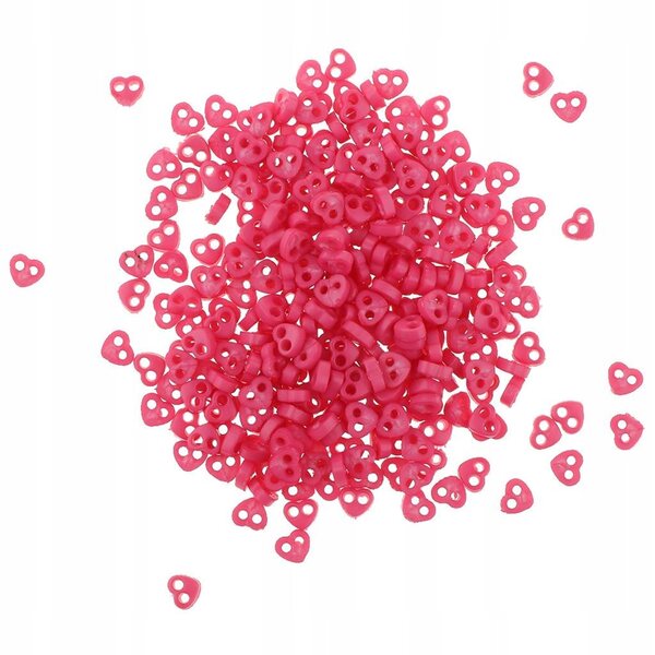 Mini bottoni 4mm cuori rossi per cucito creativo e accessori bambole 300 pezzi